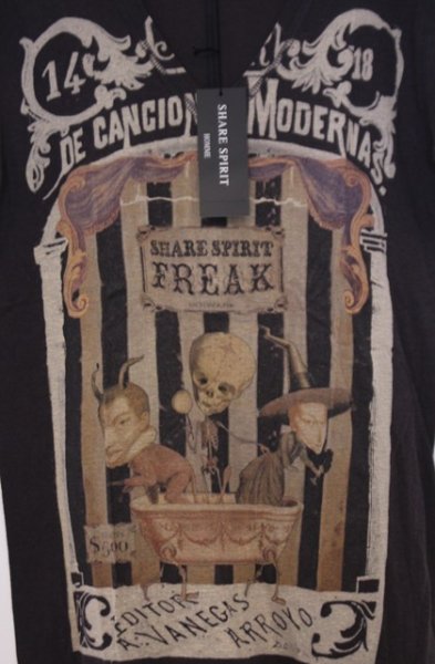 画像2: SHARE SPIRIT / デビルファミリーTシャツ S ブラック（ダークブラウン系） O-26-01-31-048-SH-ts-YM-OS (2)