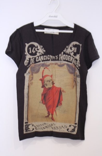 画像1: SHARE SPIRIT / デビットスカルTシャツ 36（レディース） ブラック（ダークブラウン系） O-26-01-31-050-SH-ts-YM-OS (1)