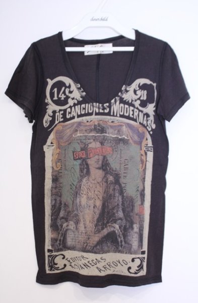 画像1: SHARE SPIRIT / QUEEN Tシャツ 36 ブラック（ダークブラウン系） O-26-01-31-053-SH-ts-YM-OS (1)