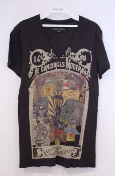 画像1: SHARE SPIRIT / JIMIE Tシャツ S ブラック（ダークブラウン系） O-26-01-31-057-SH-ts-YM-OS (1)