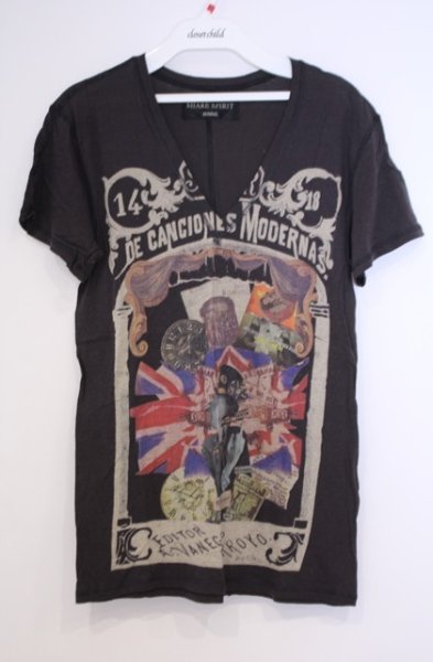 画像1: SHARE SPIRIT / PISTOLS Tシャツ S ブラック（ダークブラウン系） O-26-01-31-058-SH-ts-YM-OS (1)