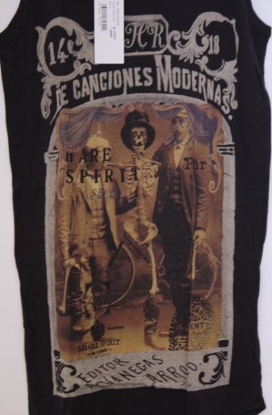 画像2: SHARE SPIRIT / シルクハットスカル タンクトップ S ブラック（ダークブラウン系） O-26-01-31-059-SH-ts-YM-OS (2)