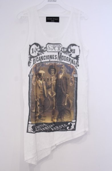 画像1: SHARE SPIRIT / シルクハットスカル タンクトップ S ホワイト O-26-01-31-060-SH-ts-YM-OS (1)