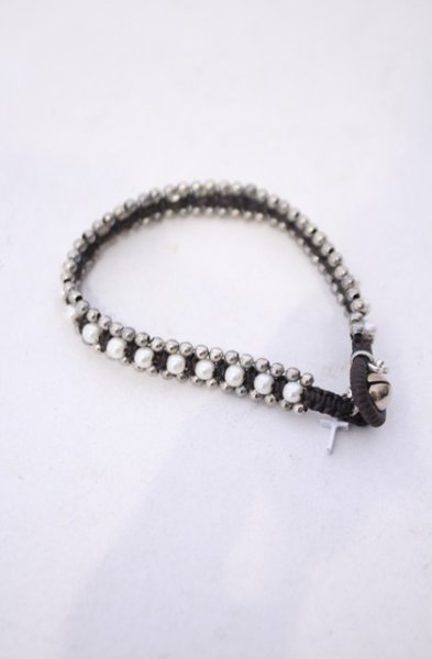 画像1: gunda / BUBBLE BR ブレスレット  ブラックｘホワイトｘシルバー O-26-01-31-070-gu-ac-YM-OS (1)