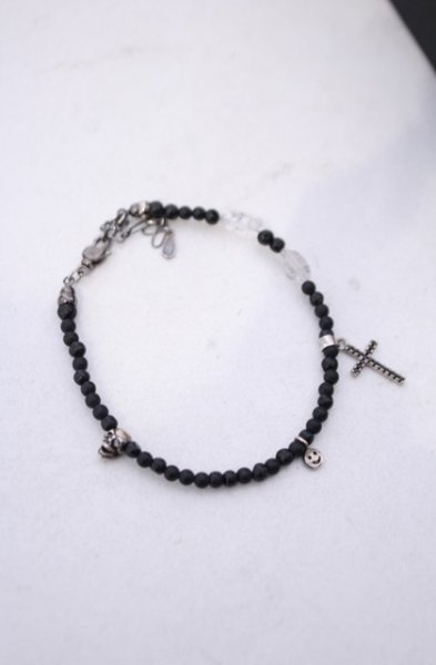 画像1: gunda / GALAXY’18-2　ブレスレット  ブラックｘクリア O-26-01-31-079-gu-ac-YM-OS (1)