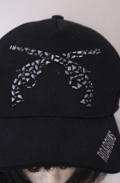 画像2: roar / gunsモザイクスワロフスキークロスガンキャップ  ブラック O-26-01-31-084-ro-za-YM-OS (2)