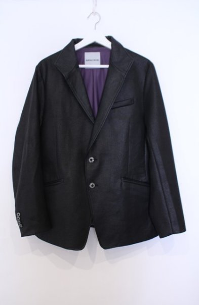 画像1: BUFFALO BOBS / COZZA-LEATHER LOOK(コッザ レザールック)イタリアンカラージャケット 3-4 ブラック O-26-01-31-009-BU-ja-YM-OS (1)