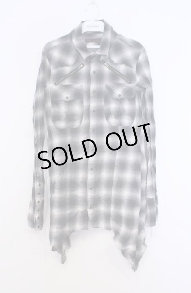 画像1: JURY BLACK / ロングチェックシャツ 2 ブラック O-26-01-31-019-JU-sh-YM-OS (1)