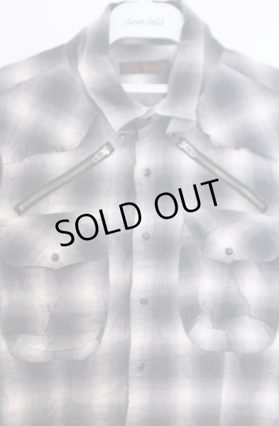 画像2: JURY BLACK / ロングチェックシャツ 2 ブラック O-26-01-31-019-JU-sh-YM-OS (2)