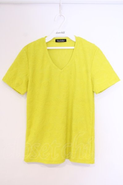 画像1: TORNADO MART / ボタニカルパイル半袖VネックTシャツ M イエロー O-26-02-03-036-TO-ts-YM-OS (1)