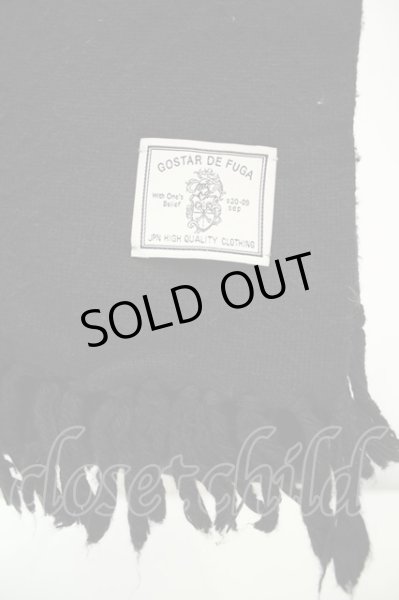 画像2: GOSTAR DE FUGA / フリンジウールカラーマフラー  ブラック O-26-02-03-1005-GO-0-YM-ZT252 (2)