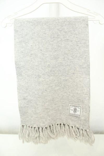 画像1: GOSTAR DE FUGA / フリンジウールカラーマフラー  グレー O-26-02-03-1006-GO-0-YM-OS (1)