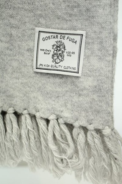 画像2: GOSTAR DE FUGA / フリンジウールカラーマフラー  グレー O-26-02-03-1006-GO-0-YM-OS (2)