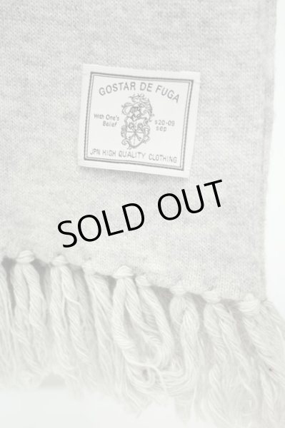 画像2: GOSTAR DE FUGA / フリンジウールカラーマフラー  グレー O-26-02-03-1006-GO-0-YM-ZT0206D (2)