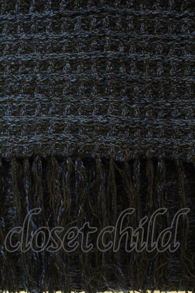 画像2: FUGA / MIXフリンジニットマフラー  ブルー O-26-02-03-1001-FU-0-YM-OS (2)