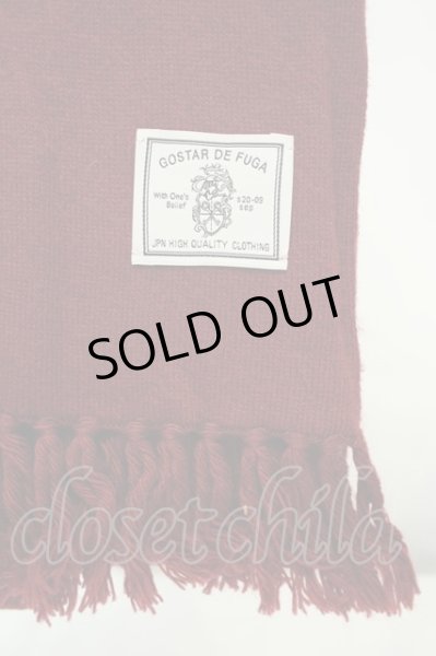 画像2: GOSTAR DE FUGA / フリンジウールカラーマフラー  ワイン O-26-02-03-1007-GO-0-YM-ZT075 (2)