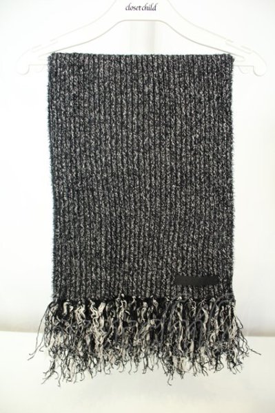 画像1: FUGA / MIXテレコニットマフラー  ブラック O-26-02-03-1010-FU-0-YM-OS (1)