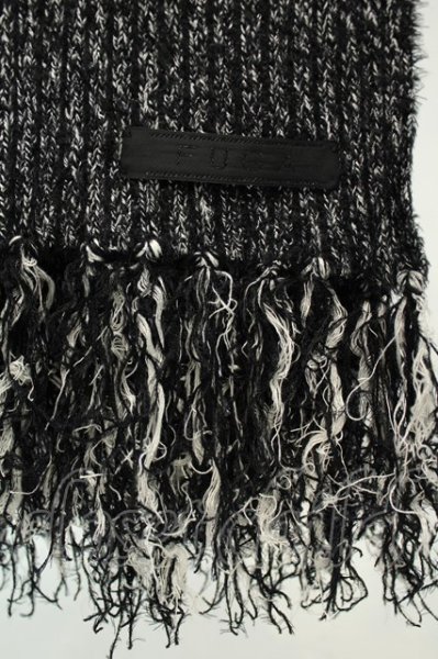 画像2: FUGA / MIXテレコニットマフラー  ブラック O-26-02-03-1010-FU-0-YM-OS (2)