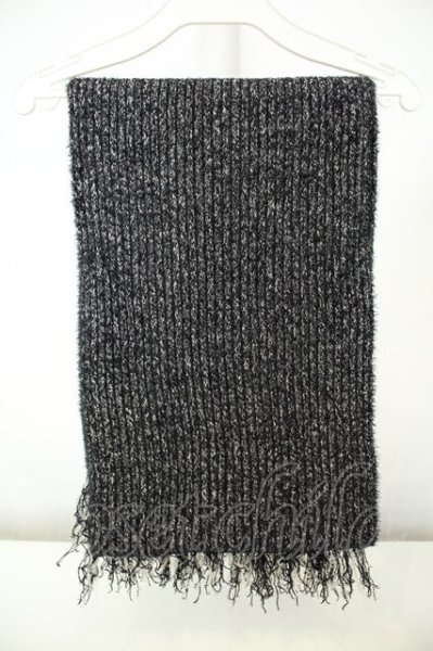 画像3: FUGA / MIXテレコニットマフラー  ブラック O-26-02-03-1010-FU-0-YM-OS (3)