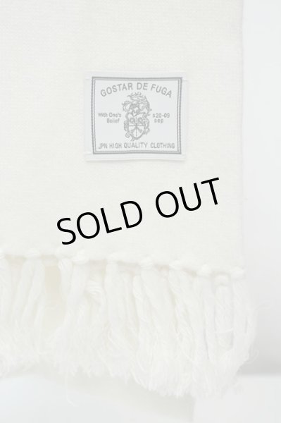 画像2: GOSTAR DE FUGA / フリンジウールカラーマフラー  ホワイト O-26-02-03-1011-GO-0-YM-ZT0206D (2)