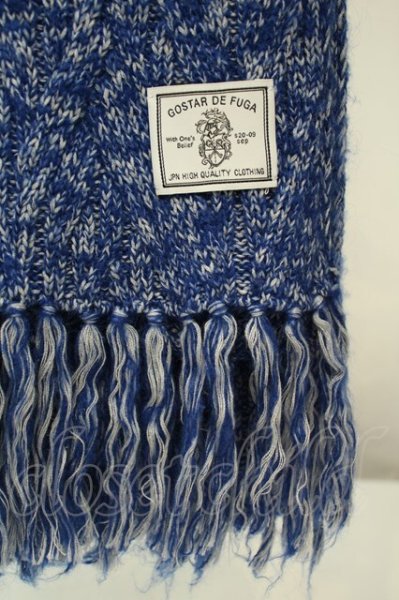 画像2: GOSTAR DE FUGA / MIXニットマフラー  ブルー O-26-02-03-1013-GO-0-YM-OS (2)