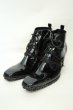 画像1: yosuke / レースアップショートブーツ 26.5cm エナメルブラック O-26-02-03-1018-yo-sho-YM-OS (1)