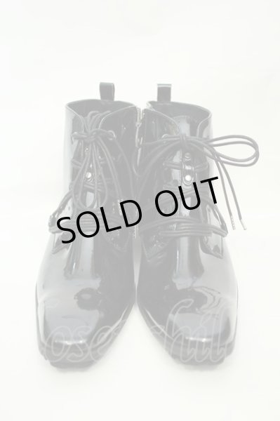 画像2: yosuke / レースアップショートブーツ 26.5cm エナメルブラック O-26-02-03-1018-yo-sho-YM-OS (2)