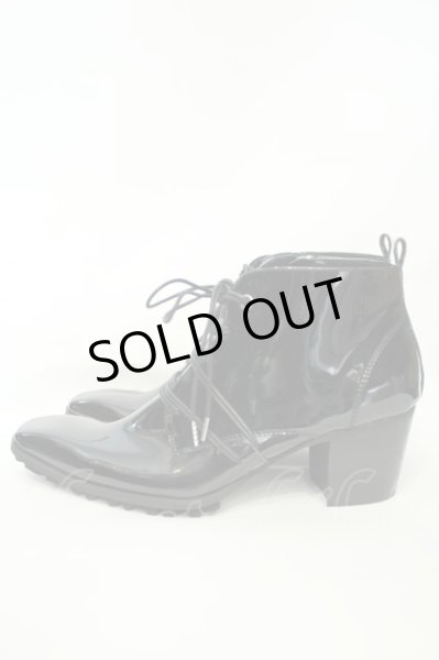 画像3: yosuke / レースアップショートブーツ 26.5cm エナメルブラック O-26-02-03-1018-yo-sho-YM-OS (3)