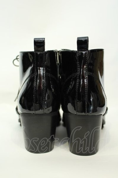 画像4: yosuke / レースアップショートブーツ 26.5cm エナメルブラック O-26-02-03-1018-yo-sho-YM-OS (4)