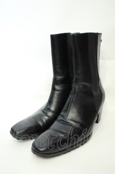 画像1: yosuke / サイドゴアヒールブーツ 27.5cm ブラック O-26-02-03-1021-yo-sho-YM-OS (1)