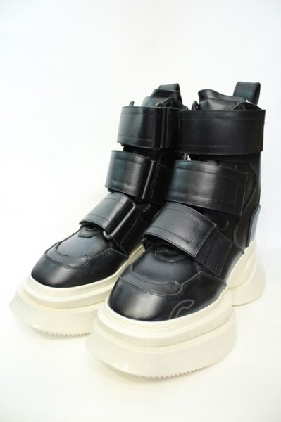 画像1: JULIUS / Coated Cow Skin Boots （コーテッドカウスキンブーツ） 1（約25.5cm） ブラックｘホワイト O-26-02-03-1023-JU-sho-YM-OS (1)