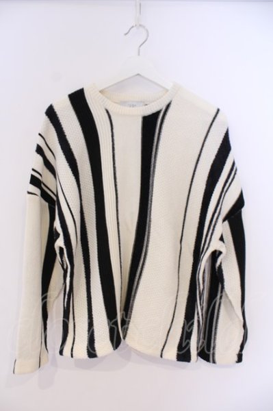 画像1: FUGA / ミックス編みニットプルオーバー 44 ホワイトｘブラック O-26-02-03-044-FU-to-YM-OS (1)