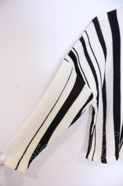 画像2: FUGA / ミックス編みニットプルオーバー 44 ホワイトｘブラック O-26-02-03-044-FU-to-YM-OS (2)