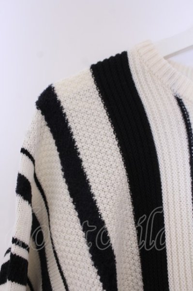 画像3: FUGA / ミックス編みニットプルオーバー 44 ホワイトｘブラック O-26-02-03-044-FU-to-YM-OS (3)