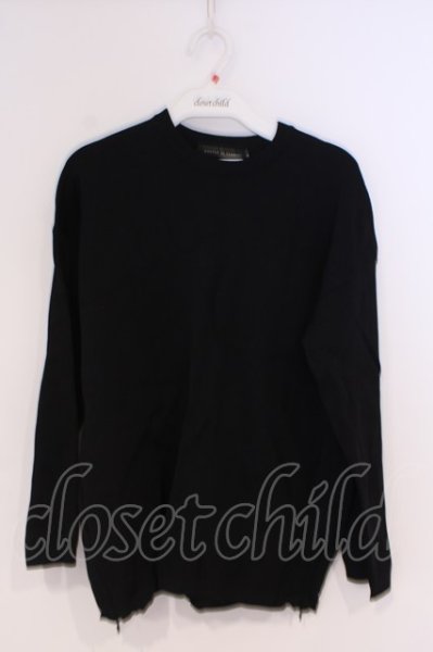 画像1: GOSTAR DE FUGA / ジャガード生地プルオーバーサイズニットソー 44 ブラック O-26-02-03-045-GO-to-YM-OS (1)