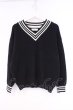 画像4: FUGA / ライン入りVネックニットソー 44 ブラックｘホワイト O-26-02-03-046-FU-to-YM-OS (4)
