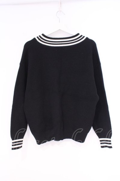 画像6: FUGA / ライン入りVネックニットソー 44 ブラックｘホワイト O-26-02-03-046-FU-to-YM-OS (6)