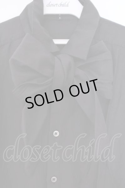 画像2: NO ID. BLACK / タイ付きベンベルグシャツ 1 ブラック O-26-02-03-047-NO-sh-YM-ZT201 (2)