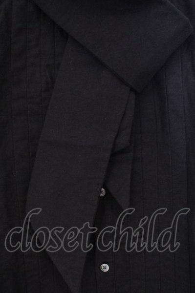 画像2: NO ID. BLACK / Cフランネルタックロングシャツ 1 ブラック O-26-02-03-048-NO-sh-YM-OS (2)