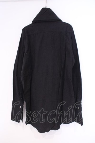 画像3: NO ID. BLACK / Cフランネルタックロングシャツ 1 ブラック O-26-02-03-048-NO-sh-YM-OS (3)