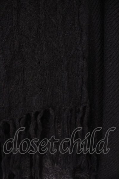 画像2: NO ID. / モヘヤMIXニット3WAYフリンジガウンカーディガン 1 ブラック O-26-02-03-049-NO-ja-YM-OS (2)