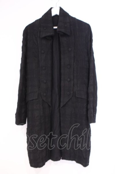 画像1: NO ID. / ウールコットン縮絨チェスターコート 1 ブラック O-26-02-03-051-NO-ja-YM-OS (1)