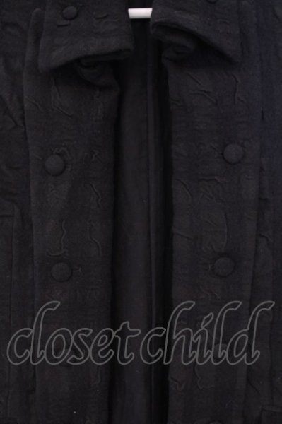 画像2: NO ID. / ウールコットン縮絨チェスターコート 1 ブラック O-26-02-03-051-NO-ja-YM-OS (2)