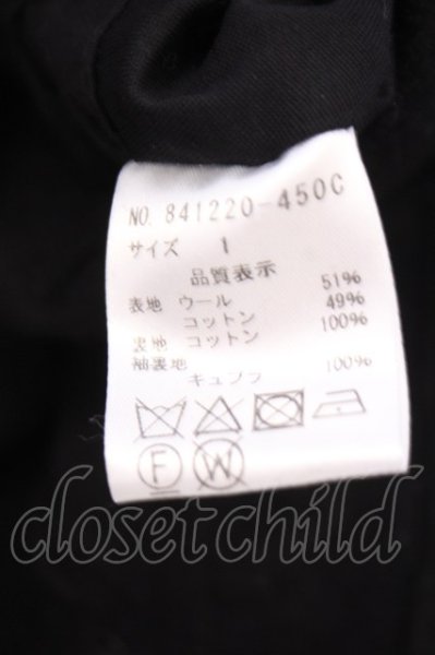 画像4: NO ID. / ウールコットン縮絨チェスターコート 1 ブラック O-26-02-03-051-NO-ja-YM-OS (4)