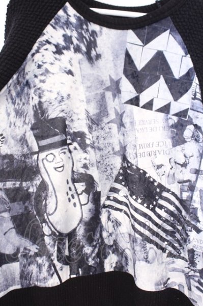 画像2: KROFUNE / ラグランニット  ブラック O-26-02-03-052-KR-to-YM-OS (2)