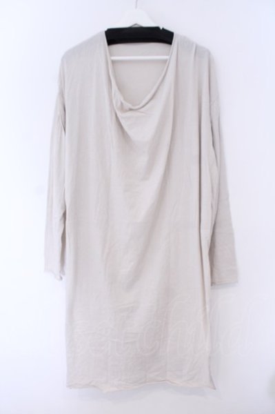 画像1: NO ID. BLACK / C天竺ドレープロングスリットカットソー 1 アイボリー O-26-02-03-056-NO-to-YM-OS (1)