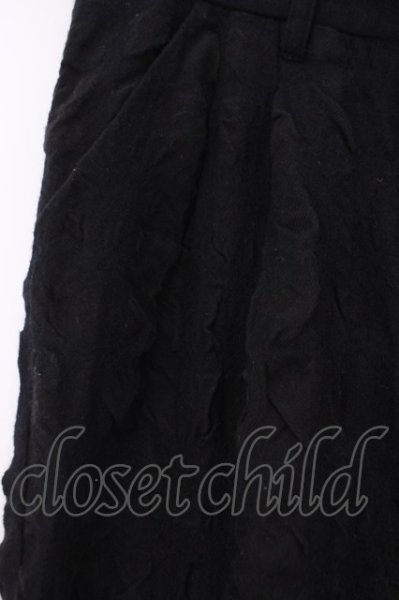 画像2: NO ID. / ウールコットン縮絨バギートラウザーズパンツ 1 ブラック O-26-02-03-057-NO-pa-YM-OS (2)