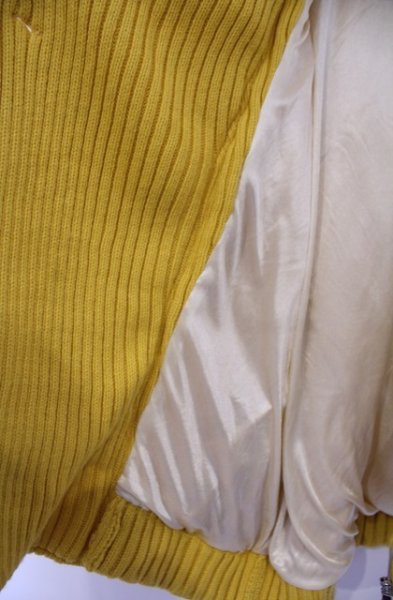 画像3: NO ID. / ニットダブルライダースジャケット ONE イエロー O-26-02-03-008-NO-ou-YM-OS (3)