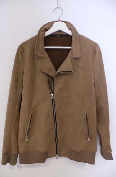 画像1: NO ID. / フェイクスウェードセミダブルライダースジャケット 1 キャメル O-26-02-03-018-NO-ja-YM-OS (1)