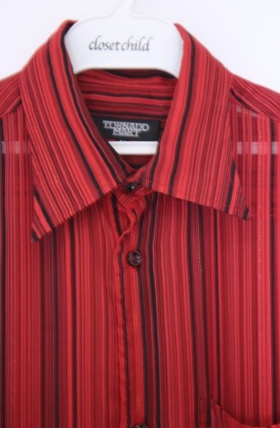 画像2: TORNADO MART / シースルーランダムストライプシャツ M レッド O-26-02-06-026-TO-sh-YM-OS (2)